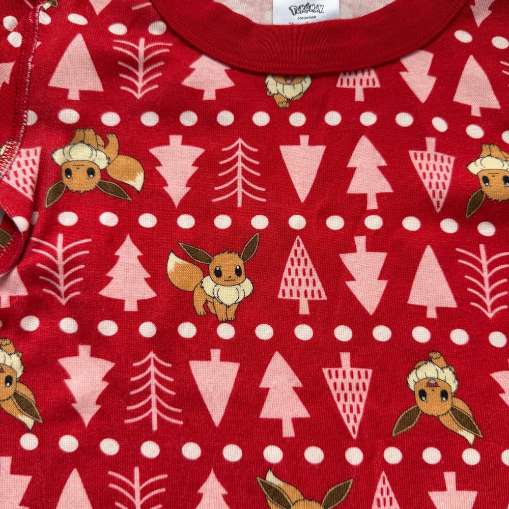 Hanna Andersson | Kids Pokémon Eevee Holiday Pajamas Long Johns 110cm NWOT - Picture 3 of 5